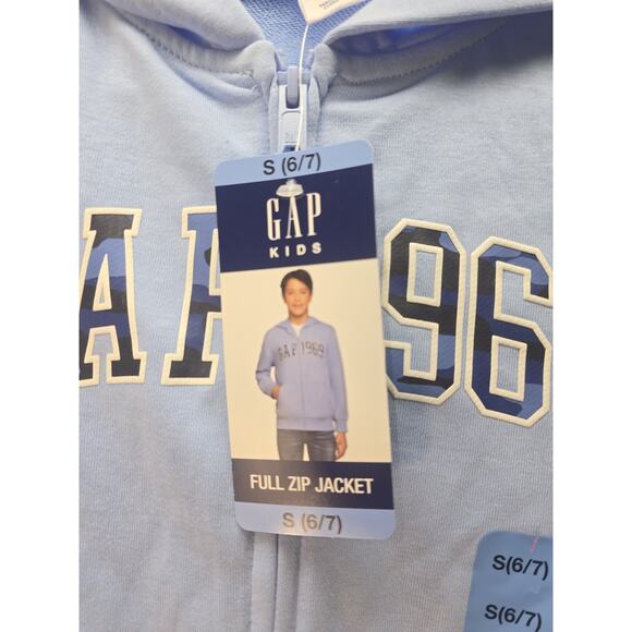 NWT Boys Blue GAP Full Zip Hoodie Jacket Small 6/7 6550 - Picture 2 of 6